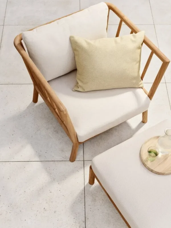 Skagerak Terrassenmöbel | Sitzgelegenheiten^Tradition Pouf, Teak - helles Sandbeige