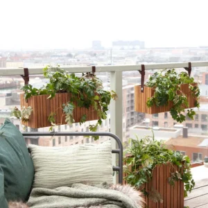 Squarely Copenhagen Garten^GrowBIG Pflanzgefäß, dunkle Eiche