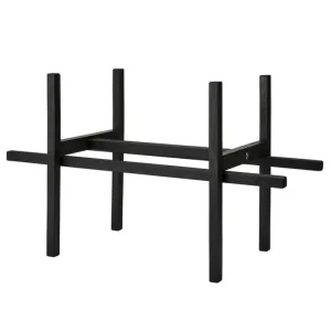 Squarely Copenhagen Garten^GrowWIDE Pflanzgefäß mit Ständer, Schwarz - Esche geölt