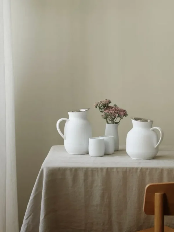Stelton Karaffen Und Krüge^Amphora Isolierkanne für Tee, 1 l, weiches Weiß