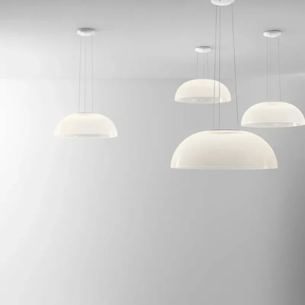 Stilnovo Deckenleuchten-Demi Pendelleuchte, 70 cm, Phasenanschnitt, weiß