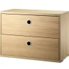 String Furniture Regale-Kommode String mit 2 Schubladen, 58 x 30 cm, Eiche