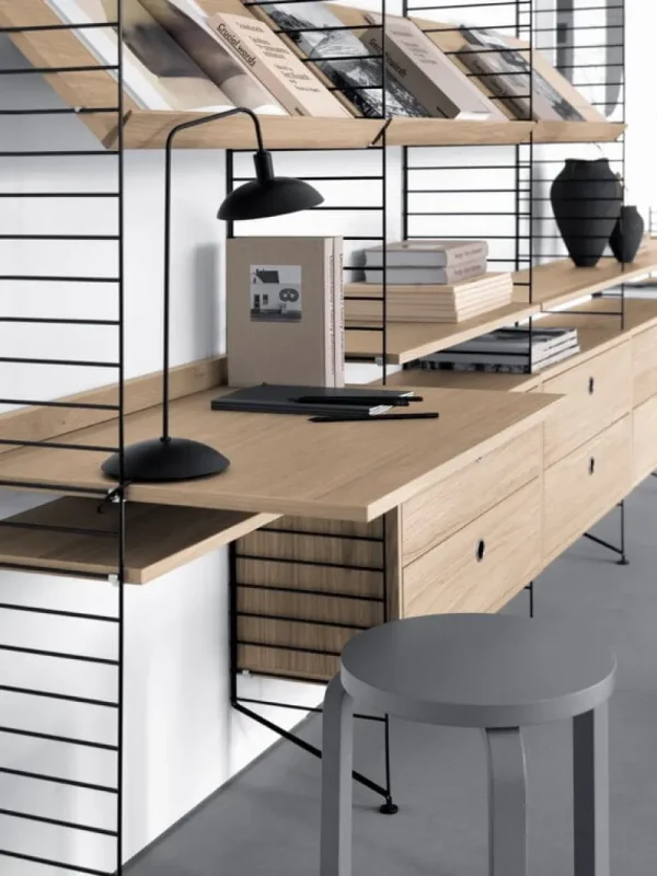 String Furniture Regale-Kommode String mit 2 Schubladen, 58 x 30 cm, Eiche