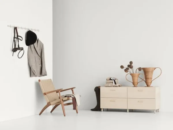 String Furniture Garderoben Und Kleiderbügel^Relief Hakenleiste, groß, 123 cm, Beige