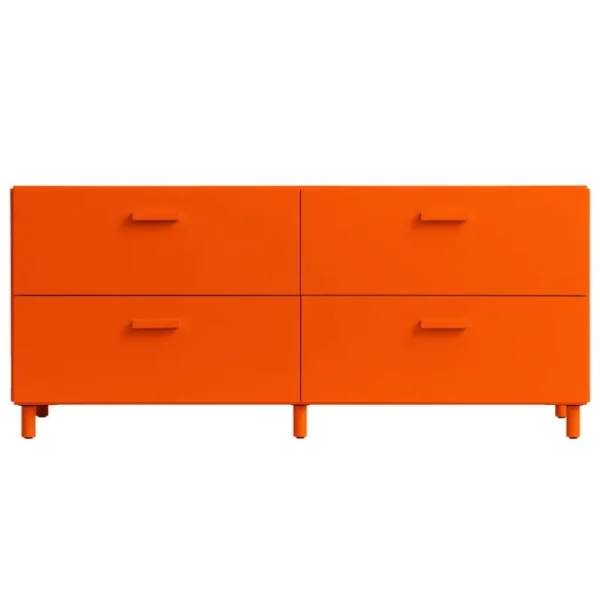 String Furniture Aufbewahrungsmöbel | Aufbewahrungsmöbel^Relief Kommode mit Beinen, niedrig, Orange
