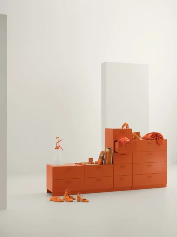 String Furniture Aufbewahrungsmöbel | Aufbewahrungsmöbel^Relief Kommode mit Beinen, breit, Orange