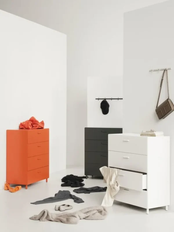 String Furniture Aufbewahrungsmöbel | Aufbewahrungsmöbel^Relief Kommode mit Beinen, breit, Orange