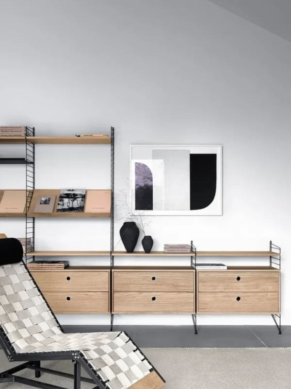 Muuto Regale-String Furniture String Bodenplatte, 200 x 30 cm, 2er-Pack, schwarz