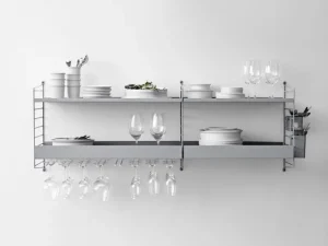 Muuto Regale-String Furniture String Hängegestell, 30 cm, 2er-Pack, grau