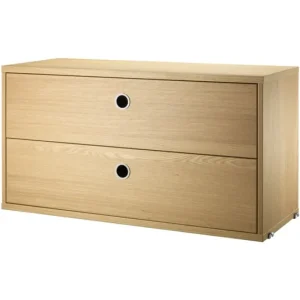 String Furniture Regale-String Kommode mit 2 Schubladen, 78 x 30 cm, Eiche
