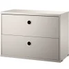 String Furniture Regale-String Kommode mit 2 Schubladen, 58 x 30 cm, beige