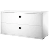 Audo Copenhagen Regale-String Furniture String Kommode mit 2 Schubladen, 78 x 30 cm, weiß