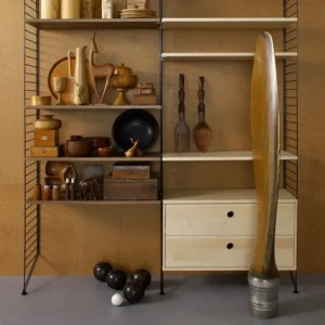 String Furniture Regale-String Kommode mit 2 Schubladen, 78 x 30 cm, Eiche