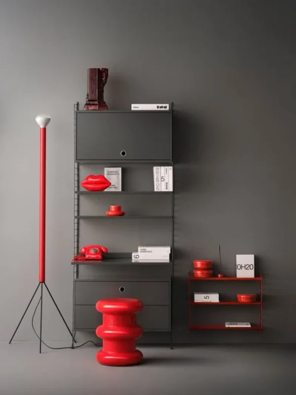 String Furniture Regale-String Kommode mit 2 Schubladen, 78 x 30 cm, dunkelgrau