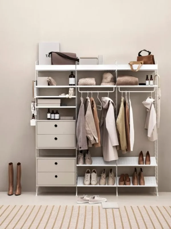 String Furniture Regale-String Kommode mit 2 Schubladen, 58 x 30 cm, beige