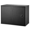 String Furniture Regale-String Schrank mit Flügeltür, 58 x 30 cm, Esche gebeizt, Schwarz
