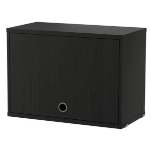 String Furniture Regale-String Schrank mit Klapptür, 58 x 30 cm, Esche schwarz gebeizt