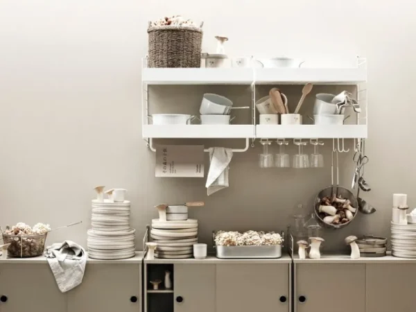 String Furniture Regale-String Seitenwand, 75 x 20 cm, 2 Stück, Beige