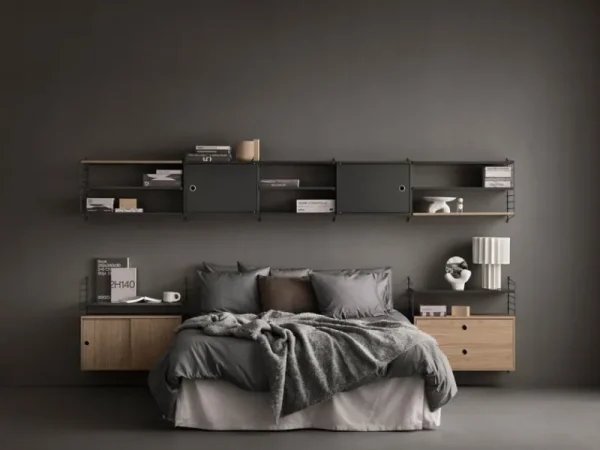 Muuto Regale-String Furniture String Seitenwange 75 x 20 cm, 2er-Pack, dunkelgrau