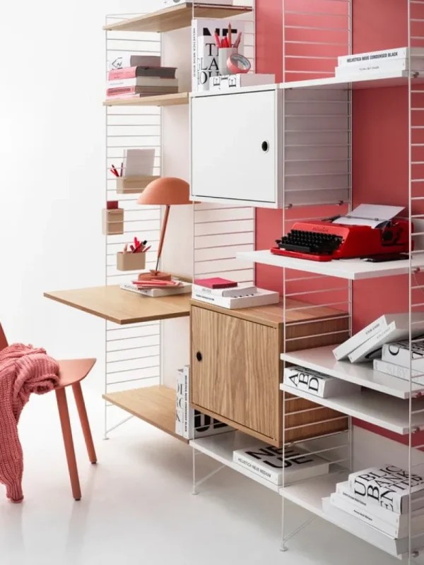 Artek Regale-String Furniture String Schrank mit Flügeltür, 58 x 30 cm, Eiche