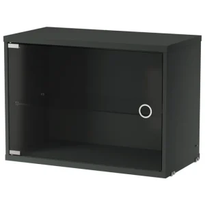 String Furniture Regale-String Vitrinenschrank mit Schwingtür, 58 x 30 cm, dunkelgrau