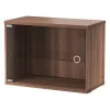 String Furniture Regale-String Vitrinenschrank mit Glasflügeltür, 58 x 30 cm, Walnuss