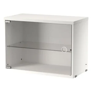 String Furniture Regale-String Vitrinenschrank mit Glasflügeltür, 58 x 30 cm, Weiß