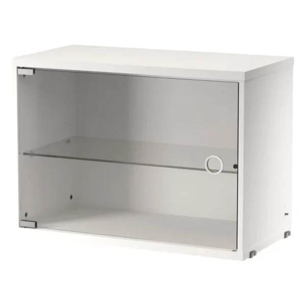 String Furniture Regale-String Vitrinenschrank mit Glasflügeltür, 58 x 30 cm, Weiß