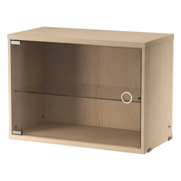String Furniture Regale-String Vitrinenschrank mit Glasflügeltür, 58 x 30 cm, Esche
