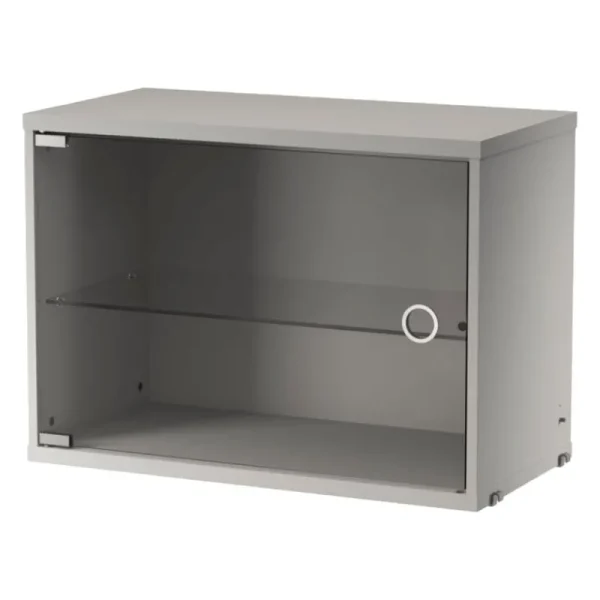Woud Regale-String Furniture String Vitrinenschrank mit Glasflügeltür, 58 x 30 cm, Grau