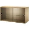 String Furniture Regale-String Vitrine mit Schiebetüren aus Glas, 78 x 30 cm, Eiche