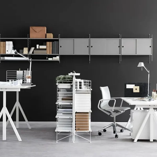 String Furniture Schreibtische Und Raumtrenner | Tische^String Works höhenverstellbarer Schreibtisch, 120 cm, weiß