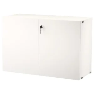 String Furniture Regale-String-Schrank mit Schloss, 78 x 32 x 52 cm, weiß