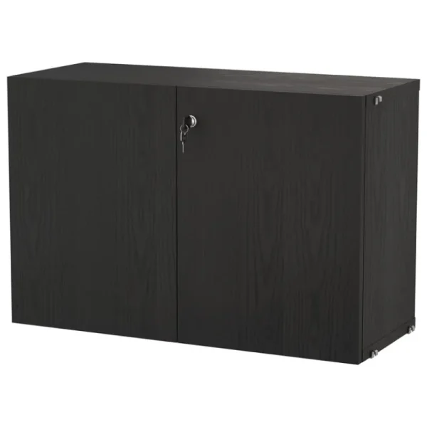 String Furniture Regale-String-Schrank mit Schloss, 78 x 32 x 52 cm, schwarz gebeizte Esche