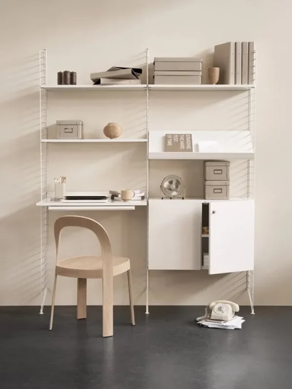 String Furniture Regale-String-Schrank mit Schloss, 78 x 32 x 52 cm, weiß