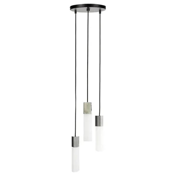 Tom Dixon Deckenleuchten-Tala Basalt Triple Pendelleuchte, Edelstahl