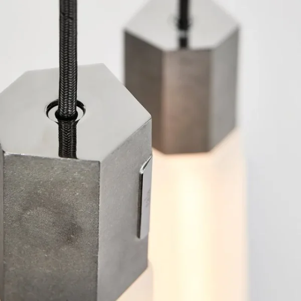 Tom Dixon Deckenleuchten-Tala Basalt Triple Pendelleuchte, Edelstahl