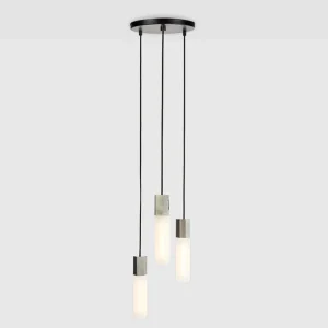 Tom Dixon Deckenleuchten-Tala Basalt Triple Pendelleuchte, Edelstahl