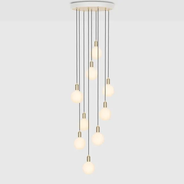 HAY Deckenleuchten-Tala Brass Nine Pendelleuchte mit Sphere IV Glühbirnen