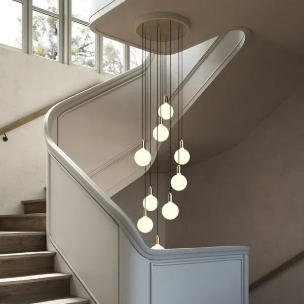HAY Deckenleuchten-Tala Brass Nine Pendelleuchte mit Sphere IV Glühbirnen