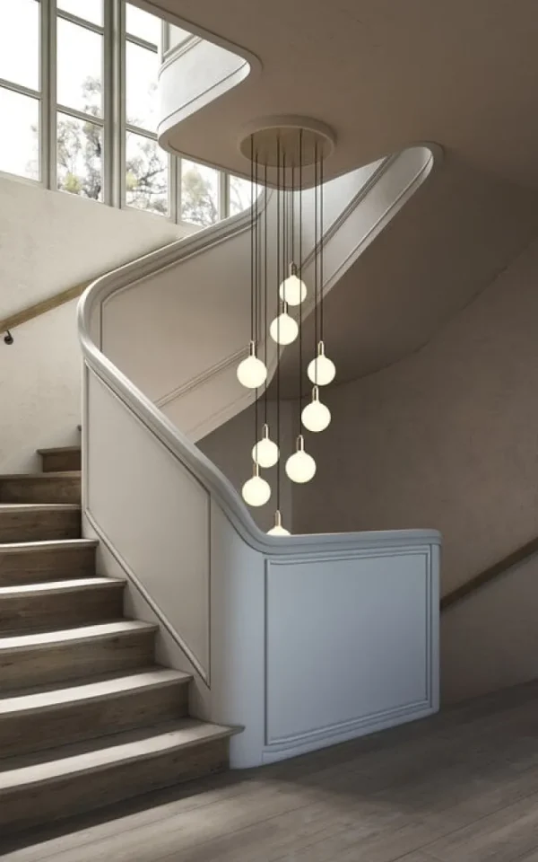 HAY Deckenleuchten-Tala Brass Nine Pendelleuchte mit Sphere IV Glühbirnen