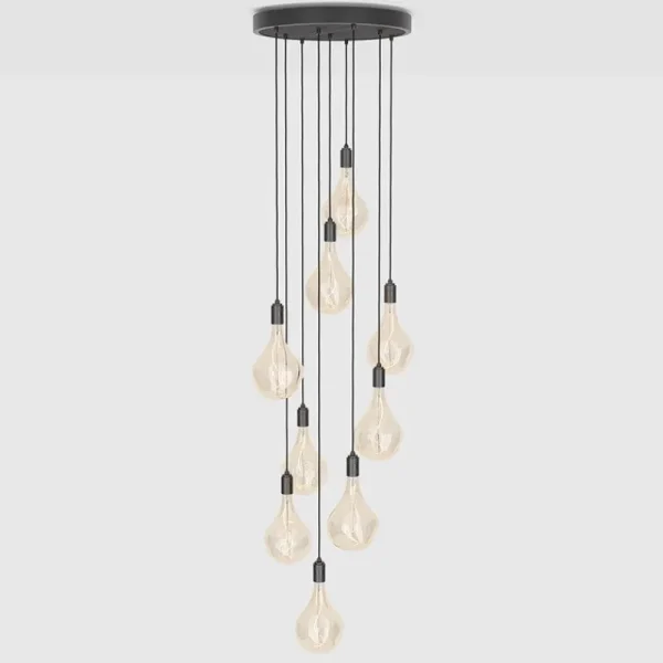 LYFA Deckenleuchten-Tala Graphite Nine Pendelleuchte mit Voronoi II Glühbirnen