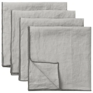Tameko Tischwäsche | Tischwäsche^Merrow-Serviette, 50 x 50 cm, 4er-Set, Dunkelgrau
