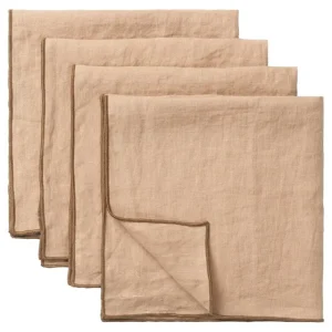 Tameko Tischwäsche | Tischwäsche^Merrow-Serviette, 50 x 50 cm, 4er-Set, Ockergelb
