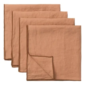 Tameko Tischwäsche | Tischwäsche^Merrow-Serviette, 50 x 50 cm, 4er-Set, Rostrot