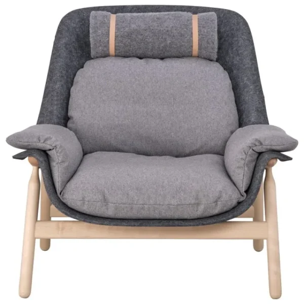 HAY Sitzgelegenheiten-Tapio Anttila Collection Filtti L Sessel, Birke - Grau