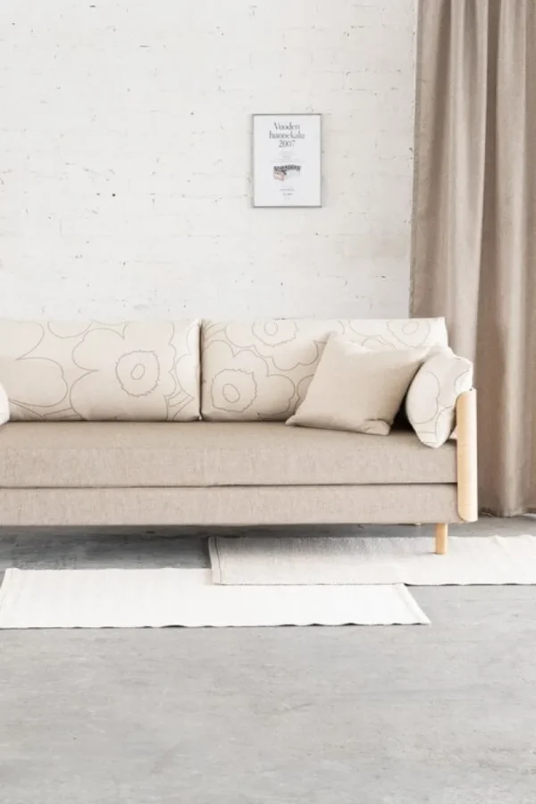 Fredericia Sofas Und Liegen-Tapio Anttila Collection ON2 Wood Schlafsofa, seifenwachsgeölte Eiche - Piirto Unikko - Diamonds 289