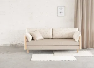 Fredericia Sofas Und Liegen-Tapio Anttila Collection ON2 Wood Schlafsofa, seifenwachsgeölte Eiche - Piirto Unikko - Diamonds 289