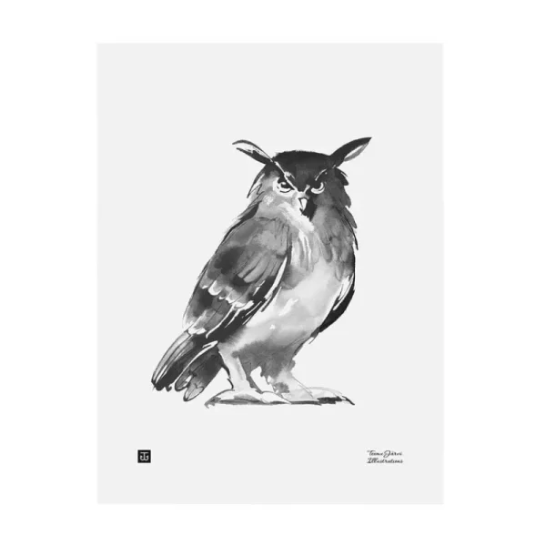 Georg Jensen Poster Und Pinnwände-Teemu Järvi Illustrations Poster Owl, 30 x 40 cm