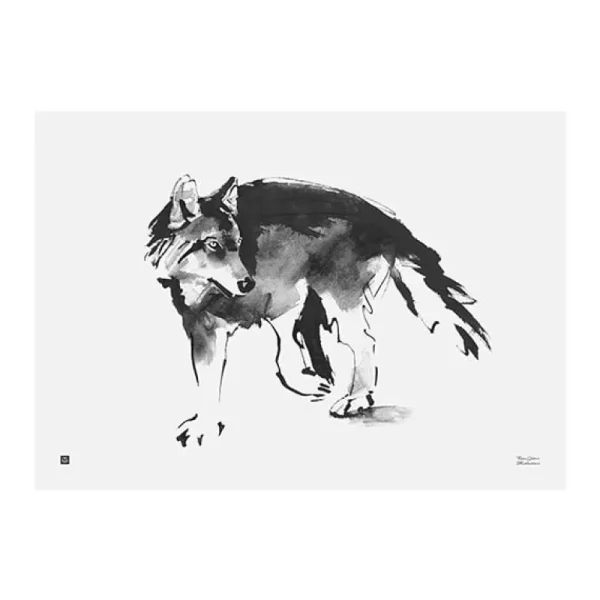 Teemu Ju00e4rvi Illustrations Poster Und Pinnwände^Teemu Järvi Illustrations Poster Wolf, 70 x 50 cm